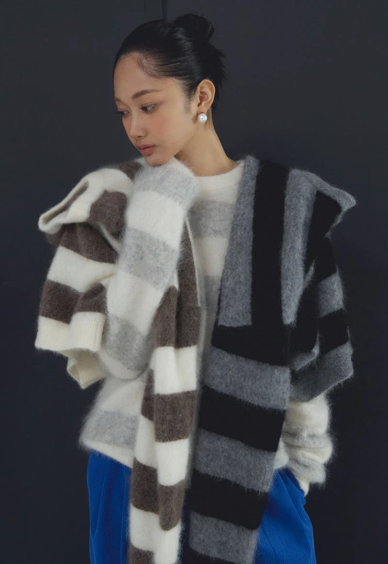 Neroli36 - Korean Women Fashion - #womensfashion - Mohair Stripe Knit Sweater - 4