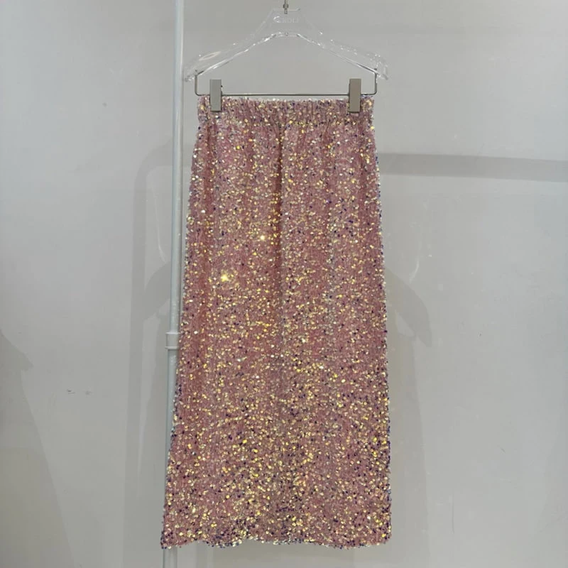 Neroli36 - Korean Women Fashion - #thelittlethings - Long Spangle Skirt - 2