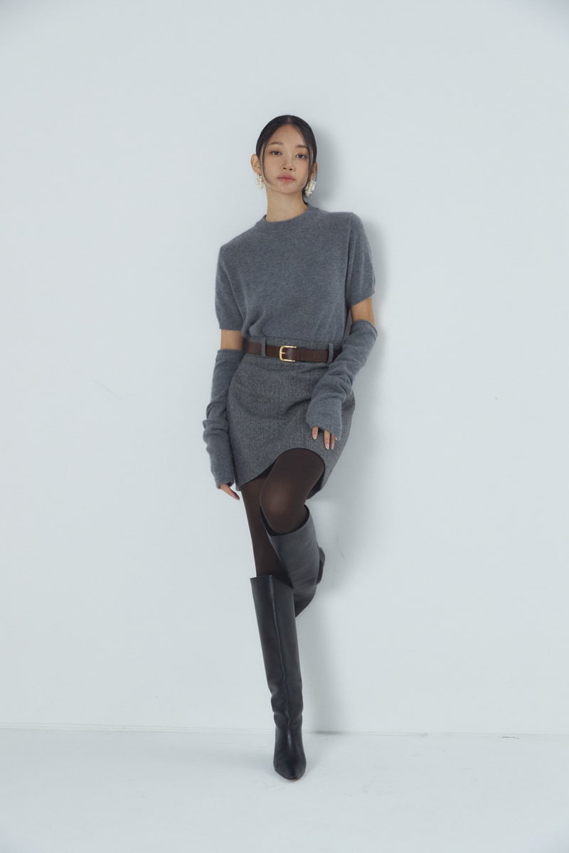 Neroli36 - Korean Women Fashion - #womensfashion - Wool Herringbone Mini Skirt - 11