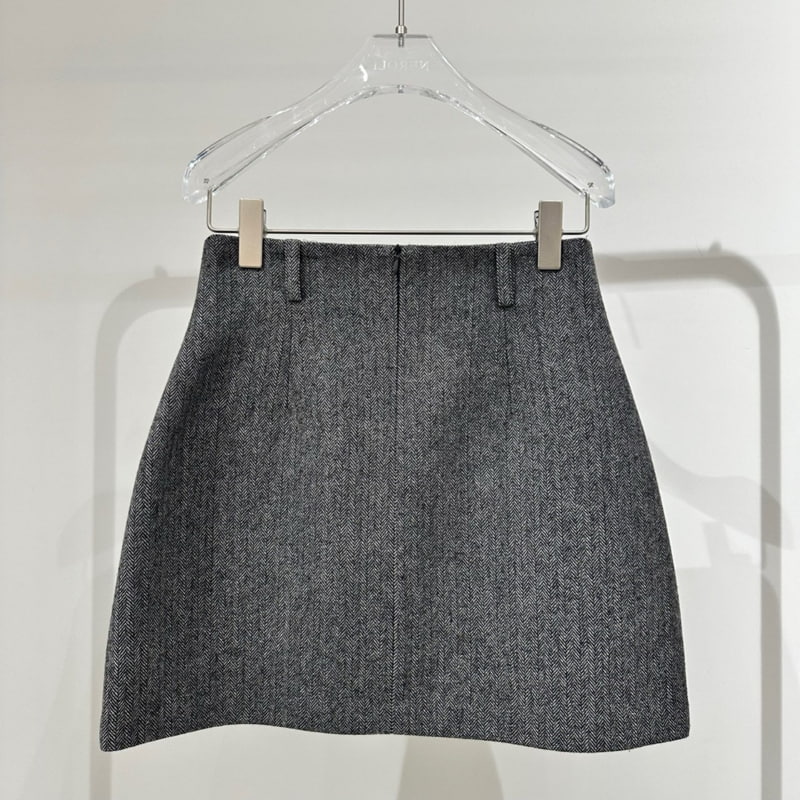 Neroli36 - Korean Women Fashion - #womensfashion - Wool Herringbone Mini Skirt - 3