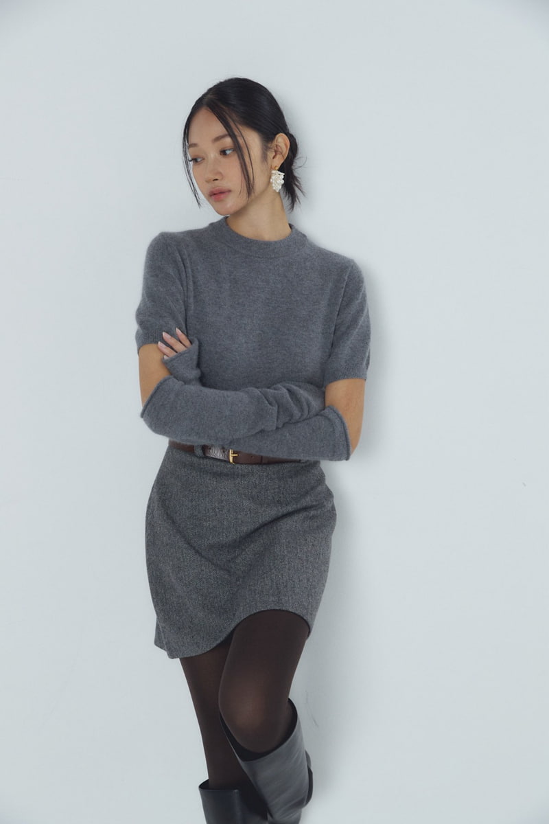 Neroli36 - Korean Women Fashion - #womensfashion - Wool Herringbone Mini Skirt - 7