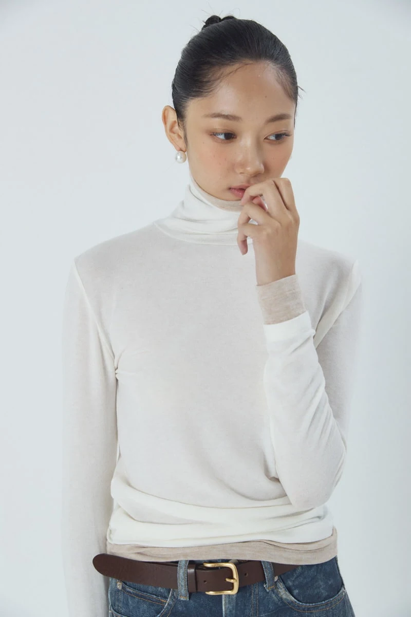 Neroli36 - Korean Women Fashion - #womensfashion - Wool Double Turtleneck Tee - 8