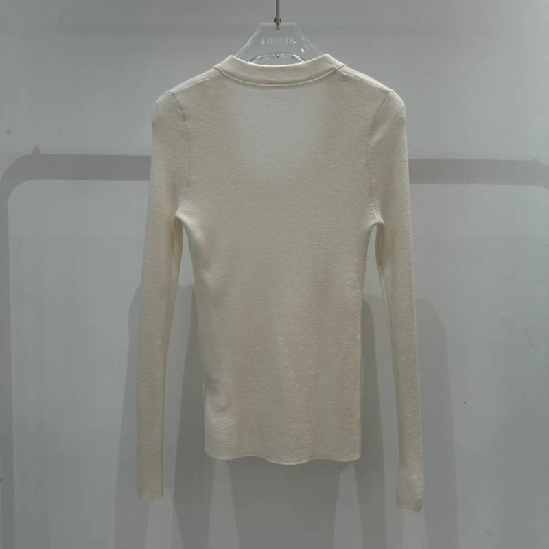 Neroli36 - Korean Women Fashion - #womensfashion - Merino Wool U Neck Tee - 3