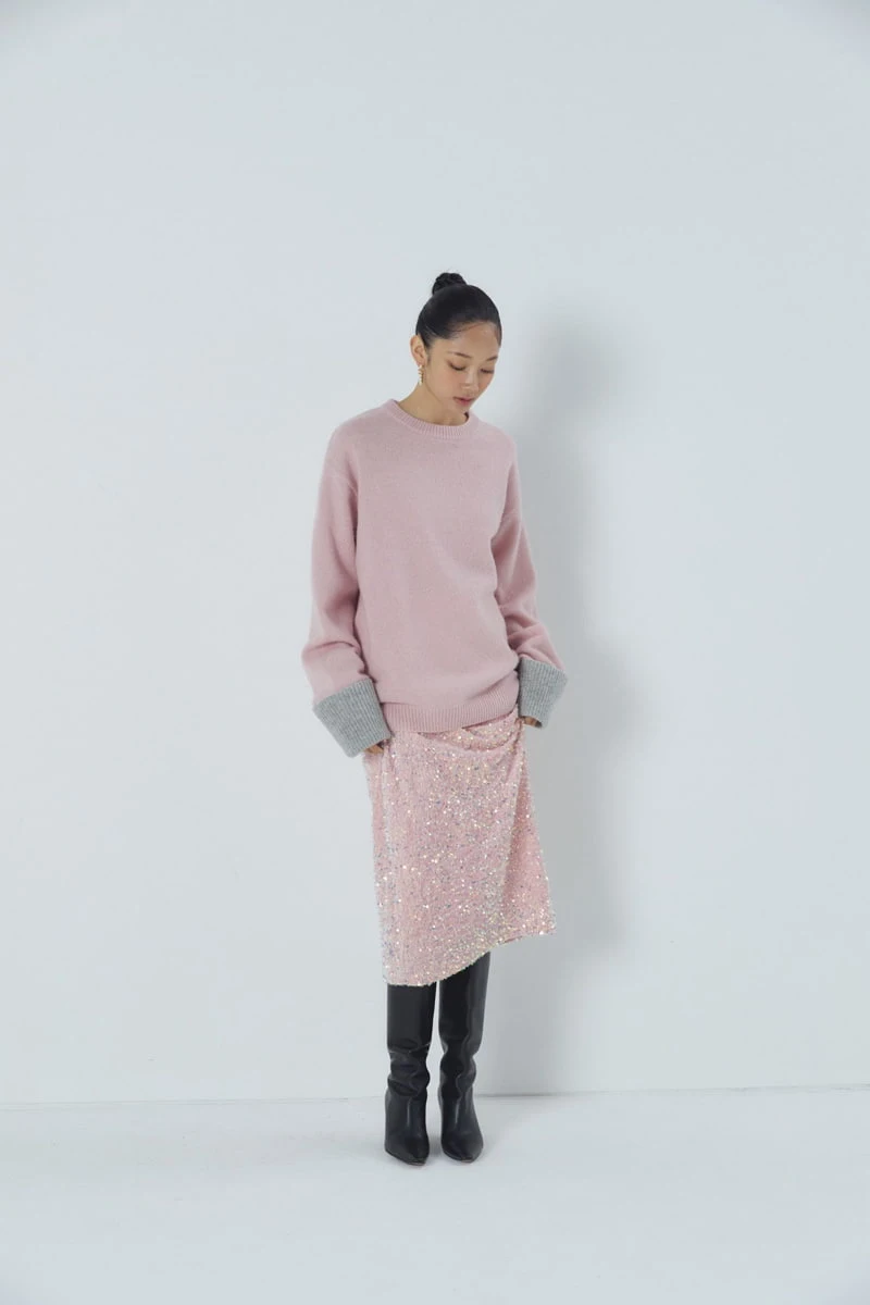 Neroli36 - Korean Women Fashion - #womensfashion - Sleeve Colored Wool Knit Sweater - 7