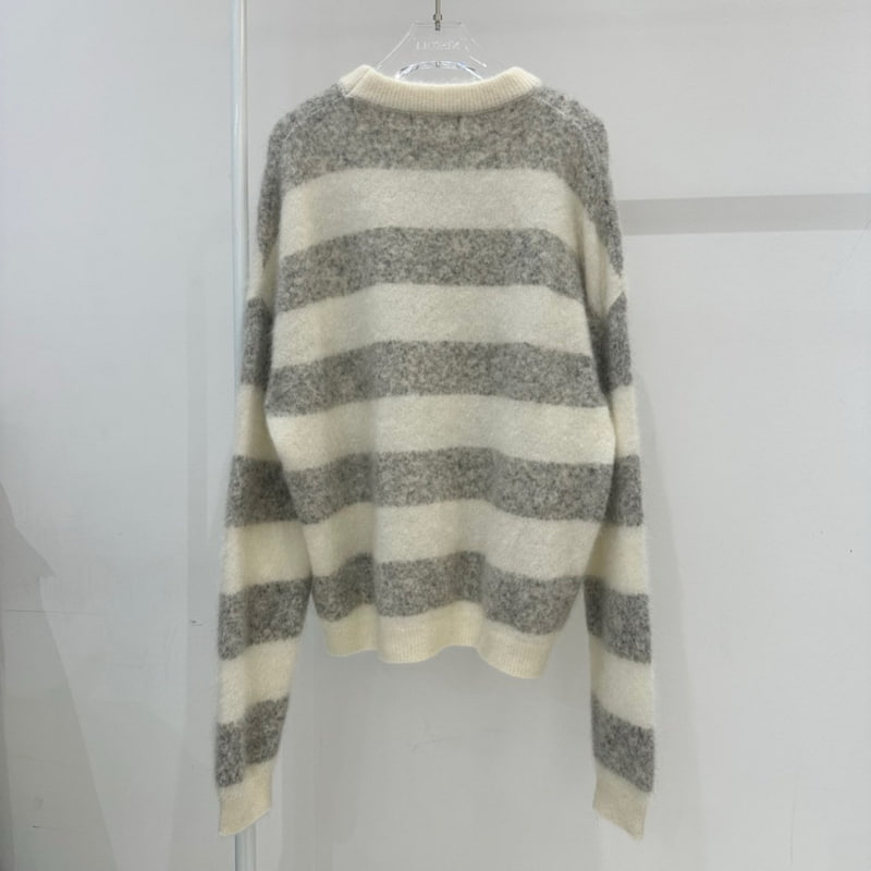 Neroli36 - Korean Women Fashion - #womensfashion - Mohair Stripe Knit Sweater - 3