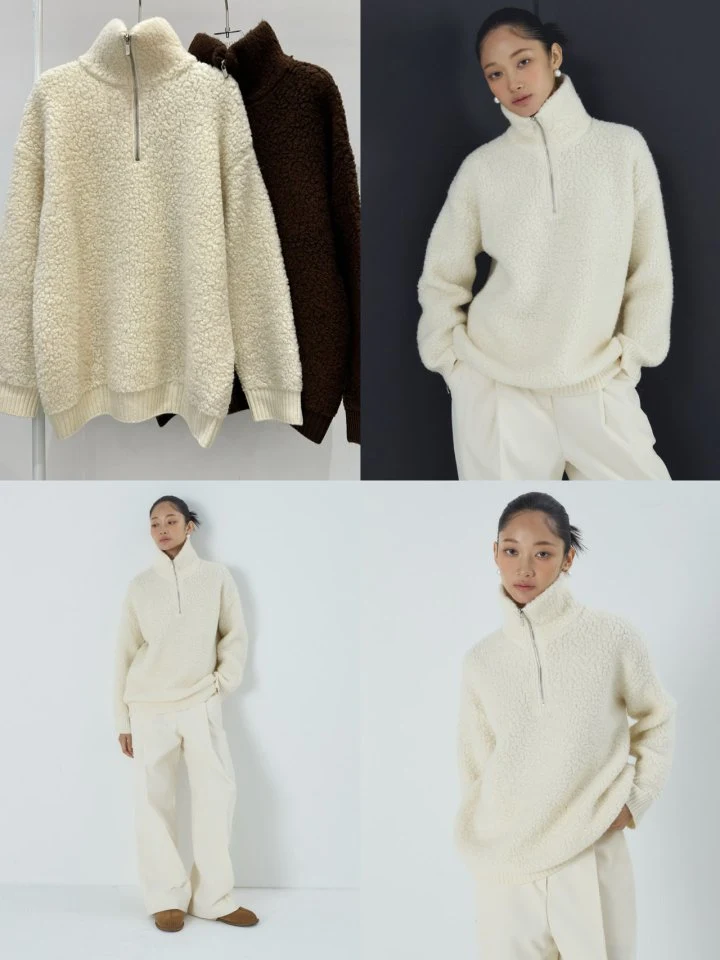 Neroli36 - Korean Women Fashion - #womensfashion - Zip-up Knit Top - 3