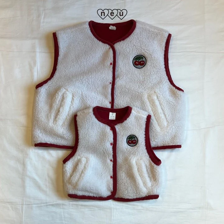 Neu - Korean Children Fashion - #Kfashion4kids - Cherry Dumble Vest With Mom - 8