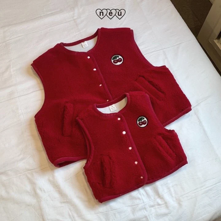 Neu - Korean Children Fashion - #littlefashionista - Cherry Dumble Vest With Mom - 9