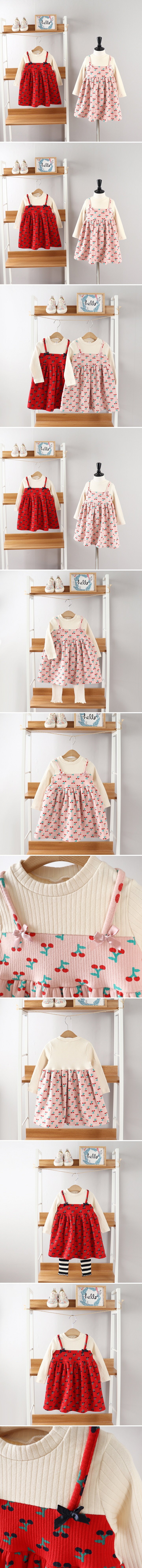 New Pierrot - Korean Children Fashion - #kidsshorts - Cherry One-piece