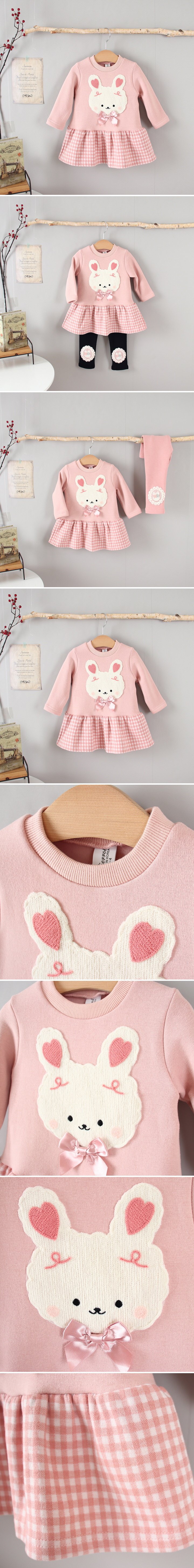 New Pierrot - Korean Children Fashion - #minifashionista - Rabbit Check One-piece