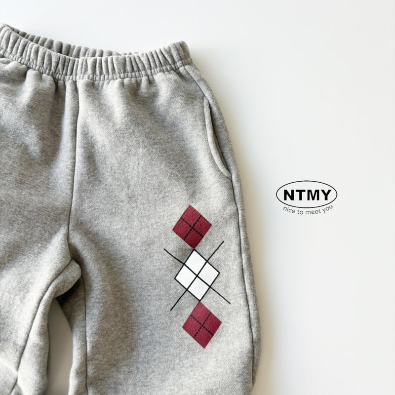 Nice To Meet You - Korean Children Fashion - #kidsstore - Argyle Jogger Pants - 3