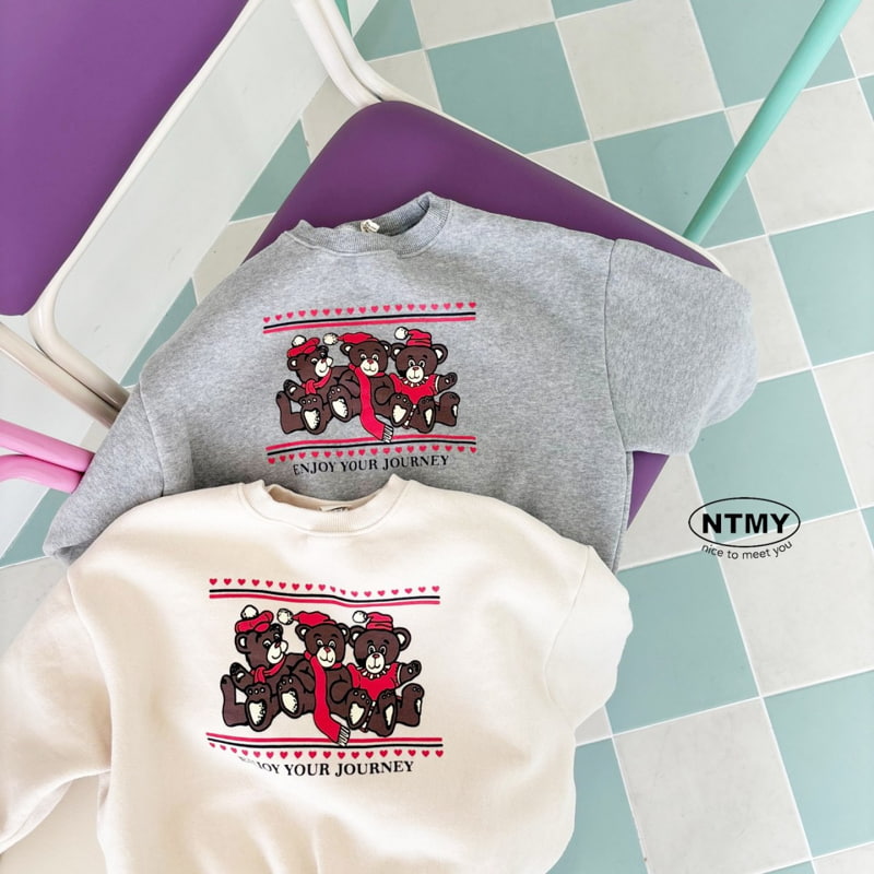 Nice To Meet You - Korean Children Fashion - #toddlerclothing - Three Bears Sweatshirt - 6