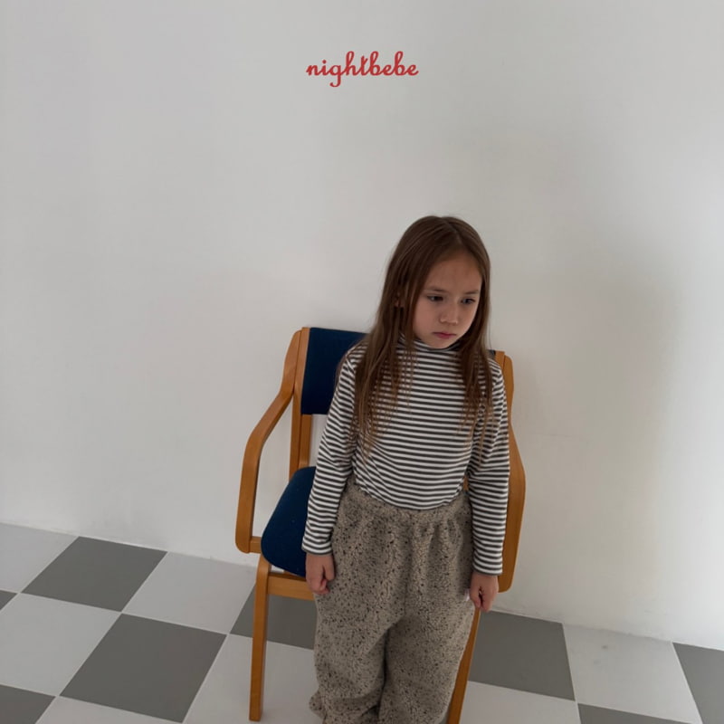 Night Bebe - Korean Children Fashion - #kidzfashiontrend - Basic Stripe Turtleneck Tee - 4