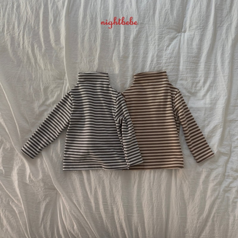 Night Bebe - Korean Children Fashion - #childofig - Basic Stripe Turtleneck Tee - 9