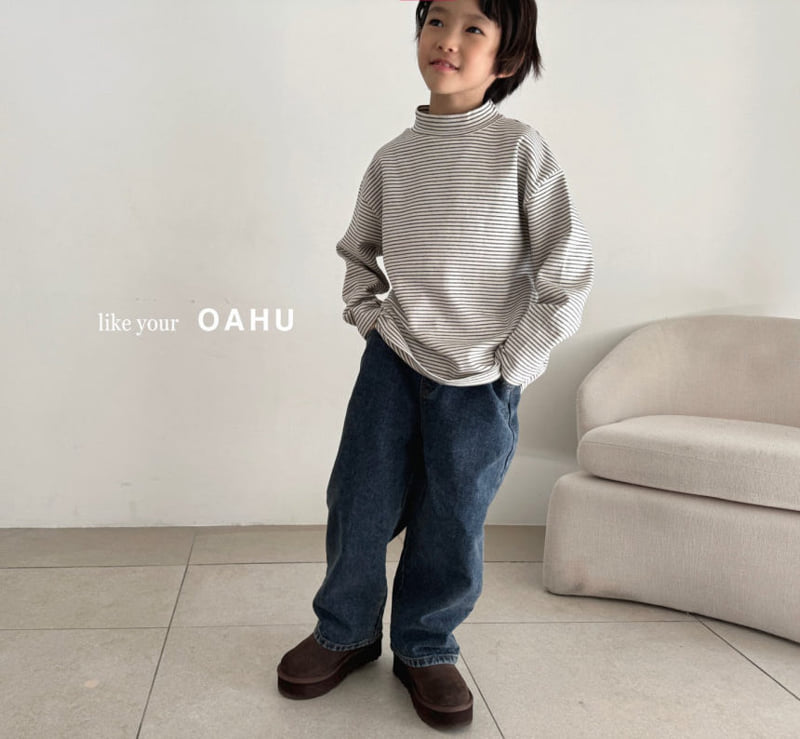 O'Ahu - Korean Children Fashion - #designkidswear - Double Stripe Turtleneck Tee - 2