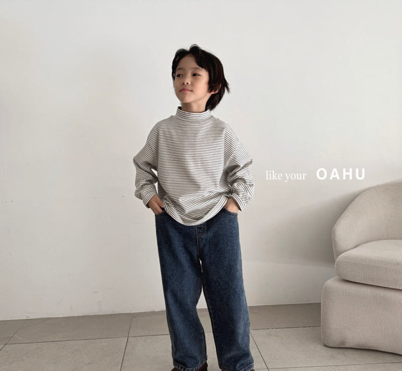 O'Ahu - Korean Children Fashion - #discoveringself - Double Stripe Turtleneck Tee - 4