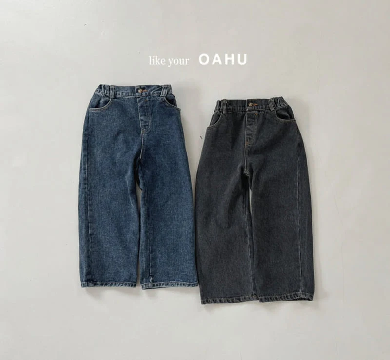 O'Ahu - Korean Children Fashion - #toddlerclothing - Ray Wide Denim Pants