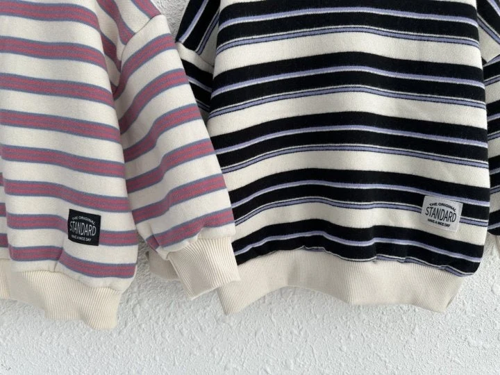 Olivie - Korean Children Fashion - #childofig - Cream Stripe Sweatshirts - 5