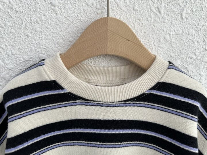 Olivie - Korean Children Fashion - #designkidswear - Cream Stripe Sweatshirts - 7