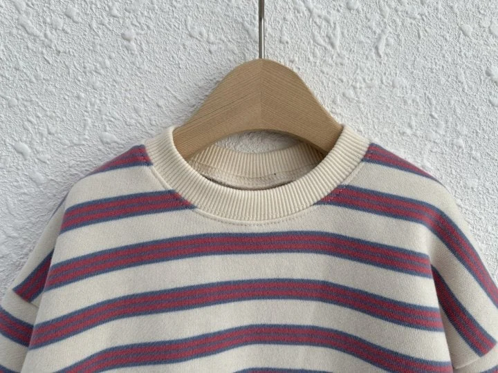 Olivie - Korean Children Fashion - #fashionkids - Cream Stripe Sweatshirts - 9