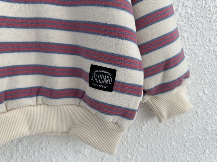 Olivie - Korean Children Fashion - #kidsshorts - Cream Stripe Sweatshirts - 10