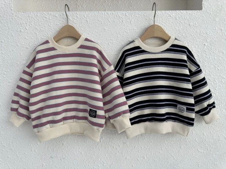 Olivie - Korean Children Fashion - #prettylittlegirls - Cream Stripe Sweatshirts