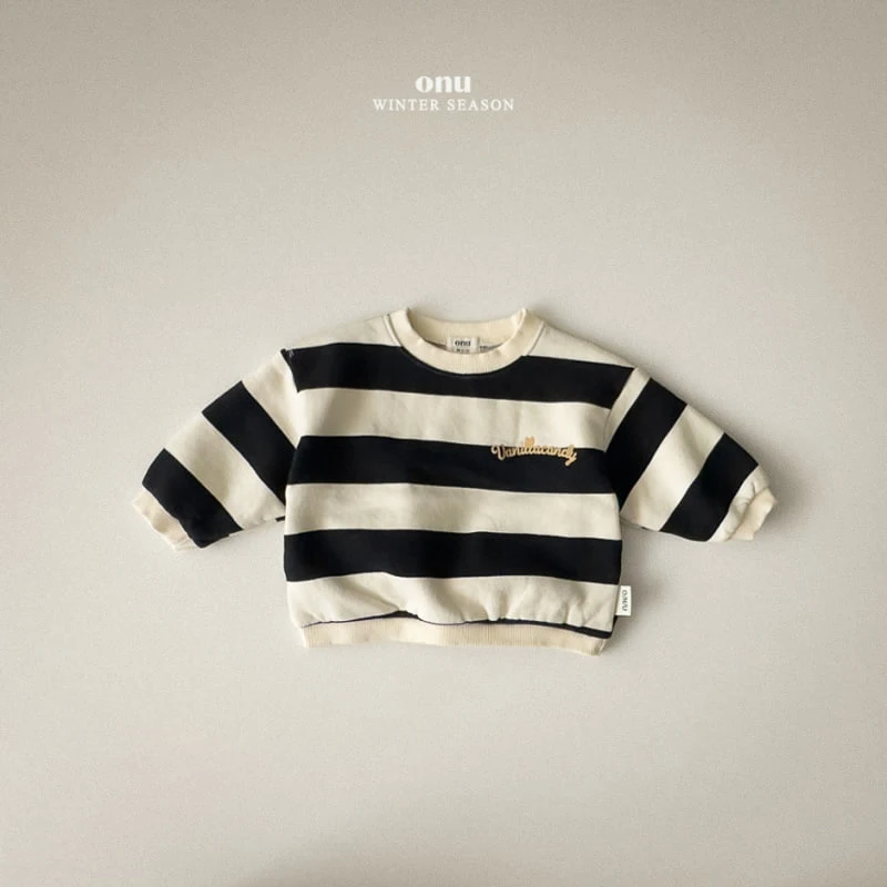 Onu - Korean Children Fashion - #Kfashion4kids - Fleece Stripe Sweatshirt - 2