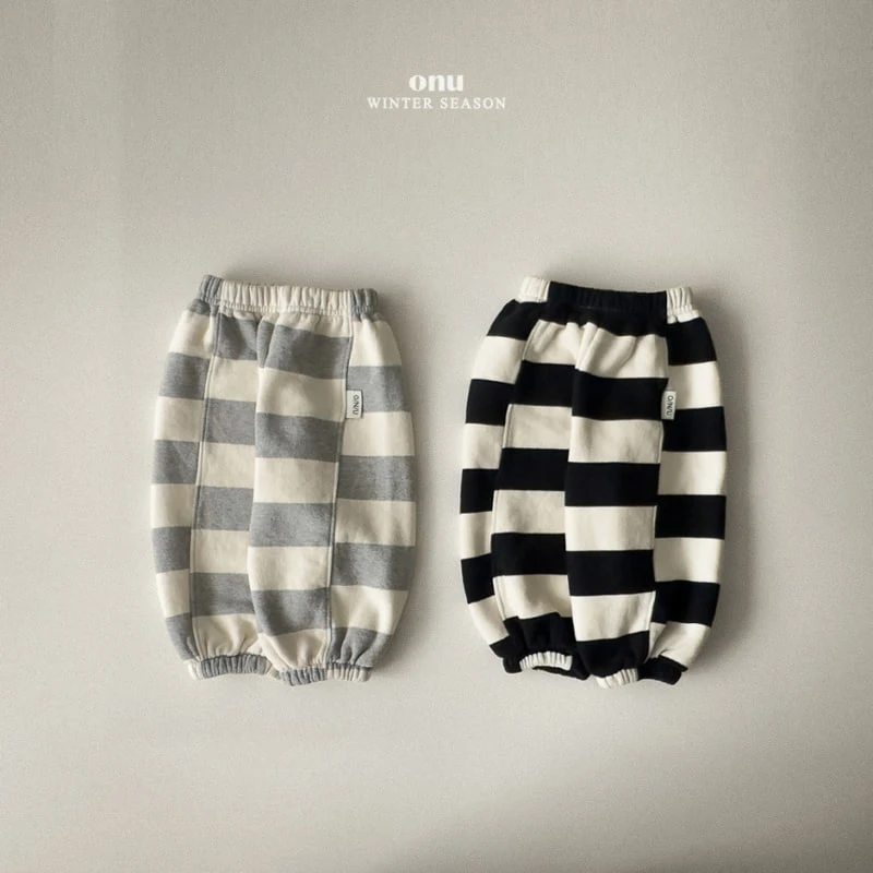 Onu - Korean Children Fashion - #Kfashion4kids - Fleece Stripe Jogger Pants