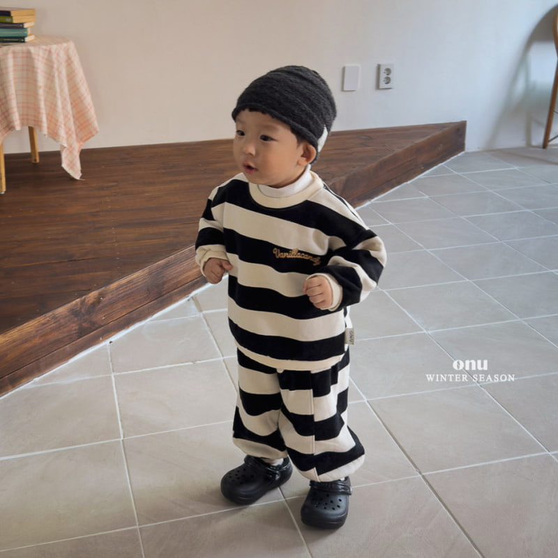 Onu - Korean Children Fashion - #childrensboutique - Fleece Stripe Sweatshirt - 11