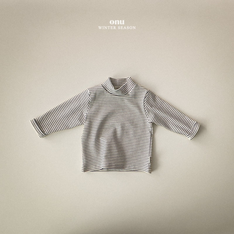 Onu - Korean Children Fashion - #discoveringself - Stripe Peach Turtleneck Tee - 4