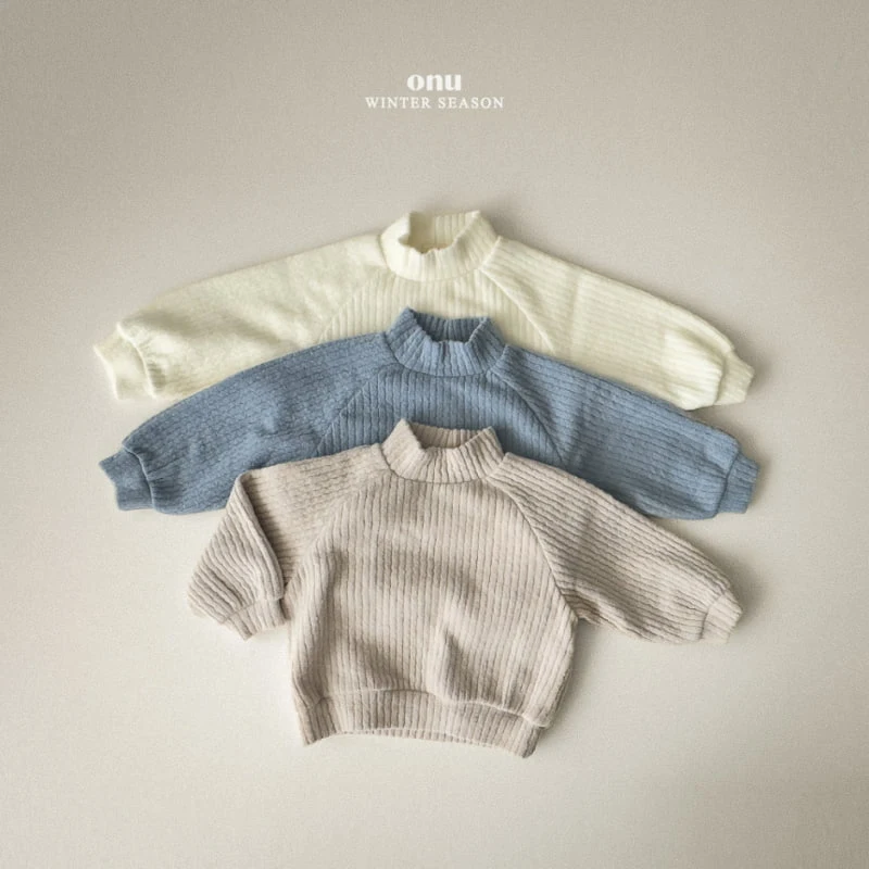 Onu - Korean Children Fashion - #kidsshorts - Knit Turtleneck Sweatshirt