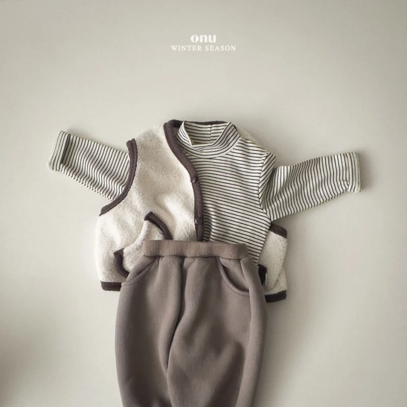 Onu - Korean Children Fashion - #littlefashionista - Stripe Peach Turtleneck Tee - 9