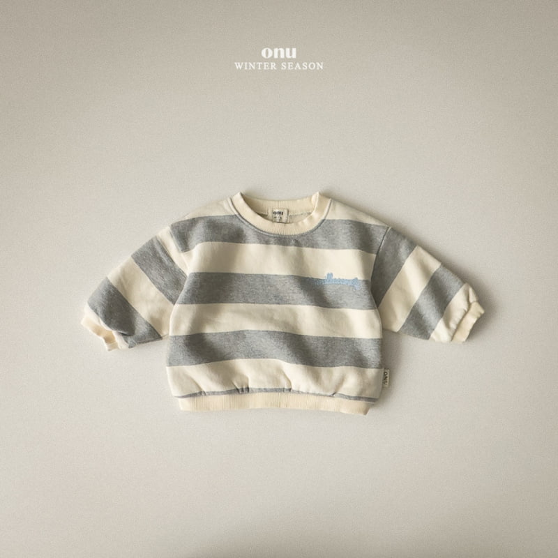 Onu - Korean Children Fashion - #littlefashionista - Fleece Stripe Sweatshirt - 3