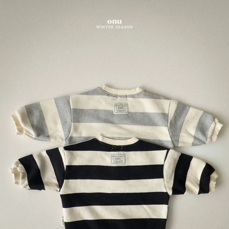 Onu - Korean Children Fashion - #littlefashionista - Fleece Stripe Sweatshirt - 4