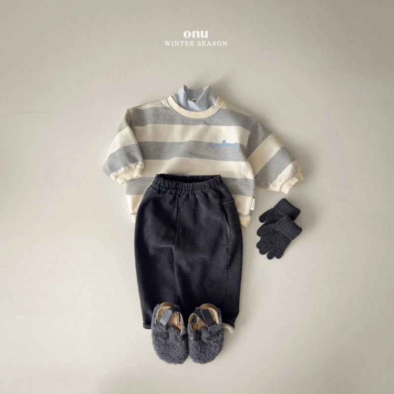 Onu - Korean Children Fashion - #minifashionista - Fleece Daily Denim Pants - 9