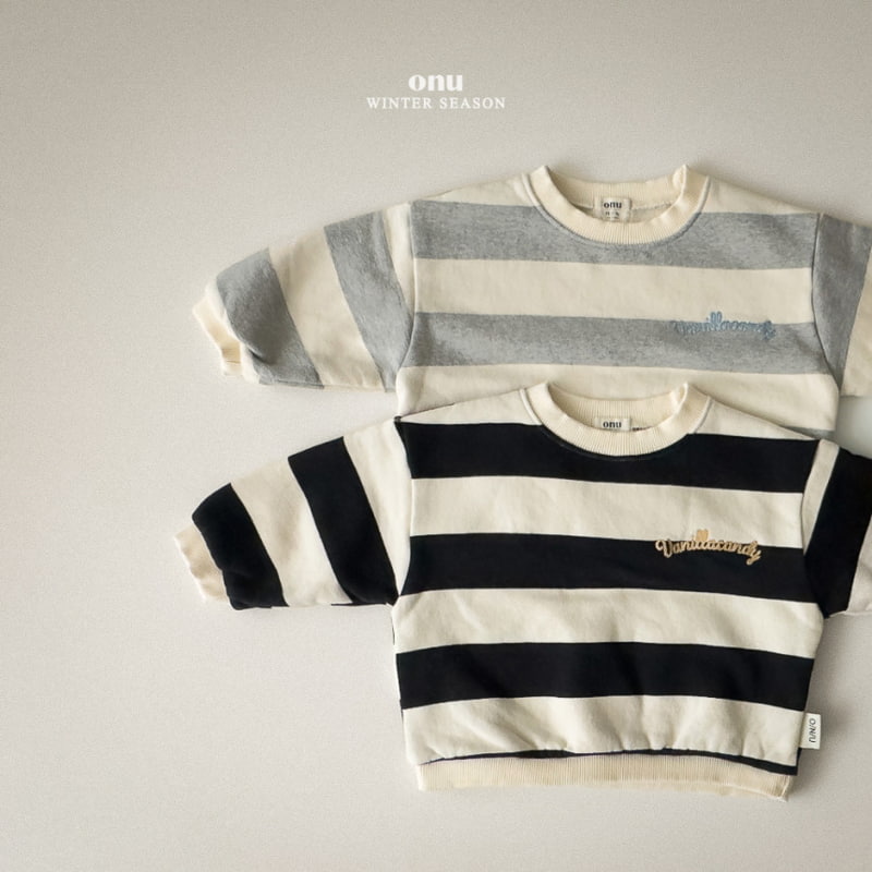 Onu - Korean Children Fashion - #prettylittlegirls - Fleece Stripe Sweatshirt - 6