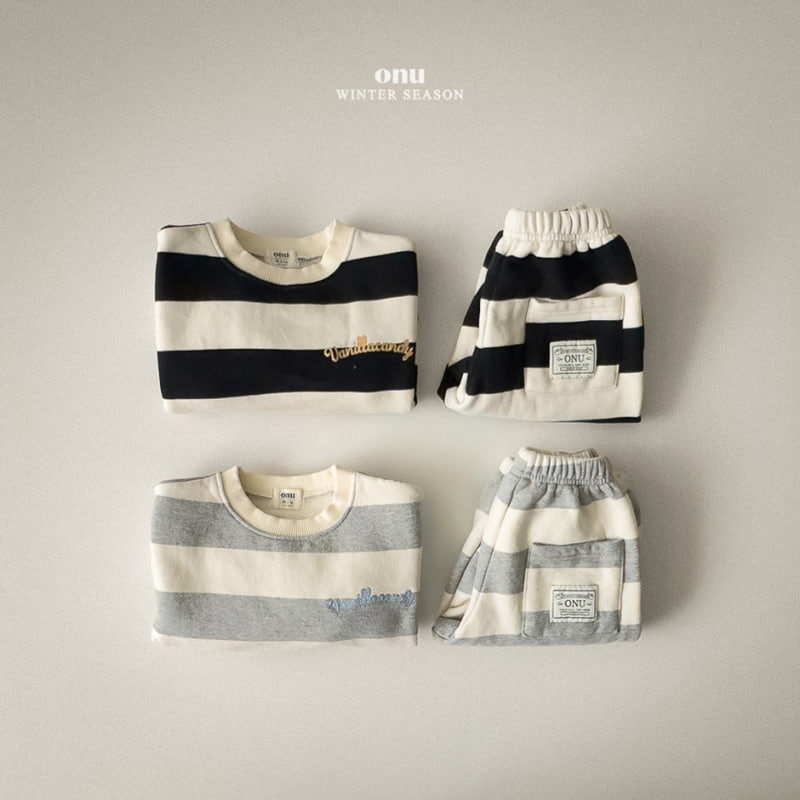 Onu - Korean Children Fashion - #stylishchildhood - Fleece Stripe Sweatshirt - 9