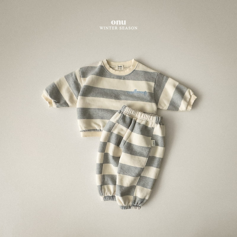 Onu - Korean Children Fashion - #todddlerfashion - Fleece Stripe Sweatshirt - 7