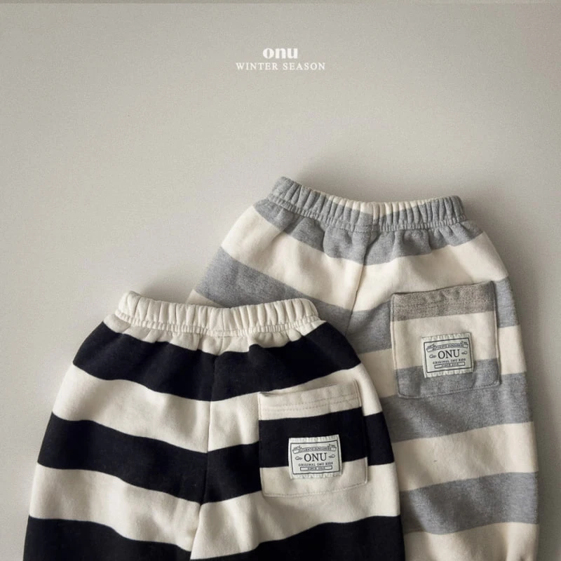 Onu - Korean Children Fashion - #todddlerfashion - Fleece Stripe Jogger Pants - 6