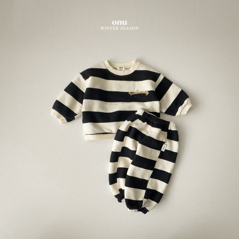 Onu - Korean Children Fashion - #toddlerclothing - Fleece Stripe Sweatshirt - 8