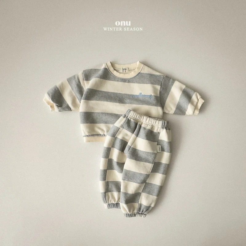 Onu - Korean Children Fashion - #toddlerclothing - Fleece Stripe Jogger Pants - 7