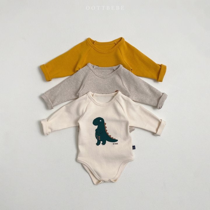 Oott Bebe - Korean Baby Fashion - #babyboutiqueclothing - Baby Dino Suit Set (Suit + leggings) - 9