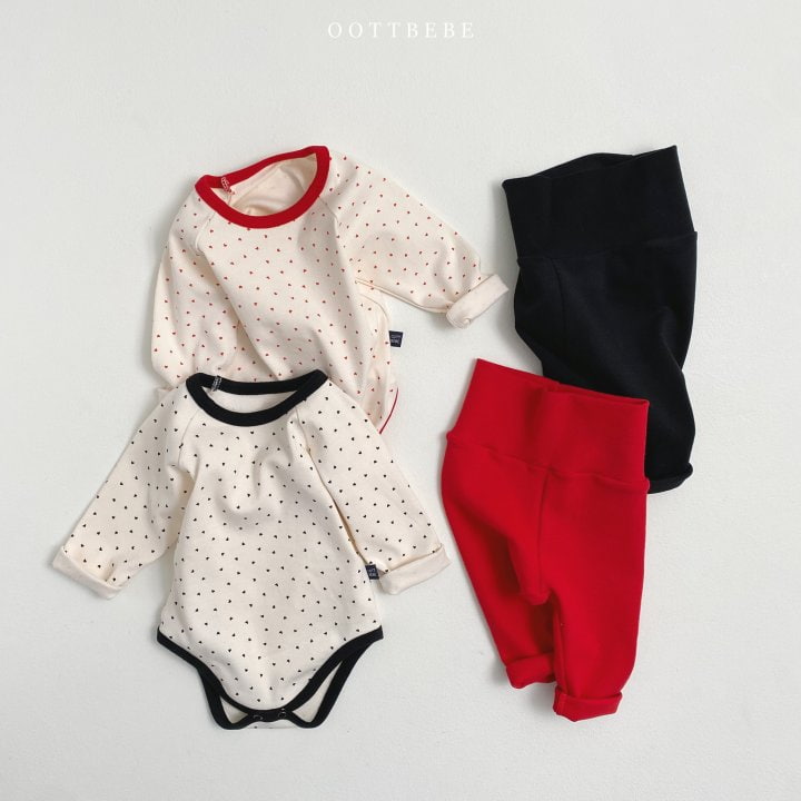 Oott Bebe - Korean Baby Fashion - #babyboutiqueclothing - Mini Heart Suit Set (Suit + leggings) - 7