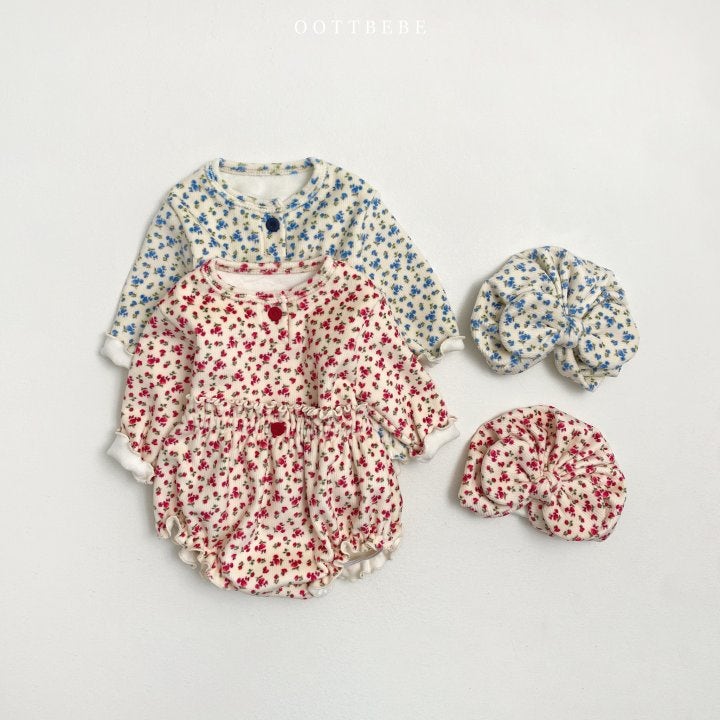 Oott Bebe - Korean Baby Fashion - #babyfever - Jenny Flower Bloomer Set - 4