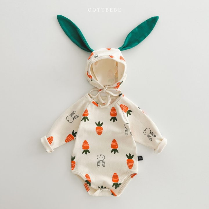 Oott Bebe - Korean Baby Fashion - #babylifestyle - Vegetable Suit Bonnet Set