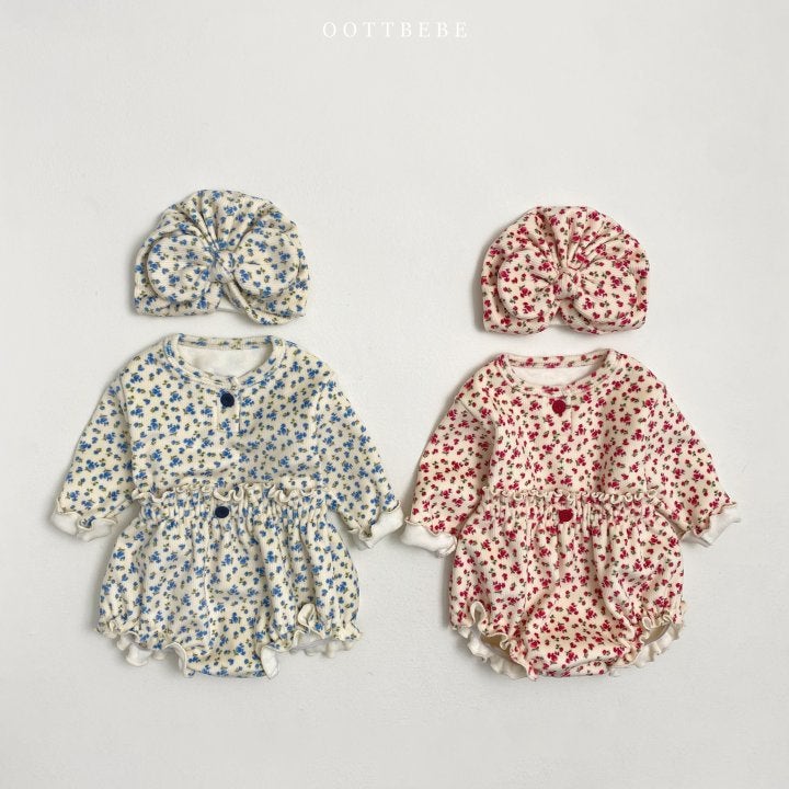 Oott Bebe - Korean Baby Fashion - #babylifestyle - Jenny Flower Bloomer Set - 5