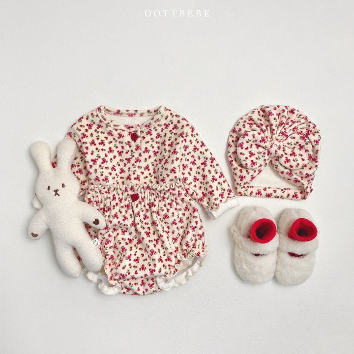 Oott Bebe - Korean Baby Fashion - #babyoninstagram - Jenny Flower Bloomer Set - 6