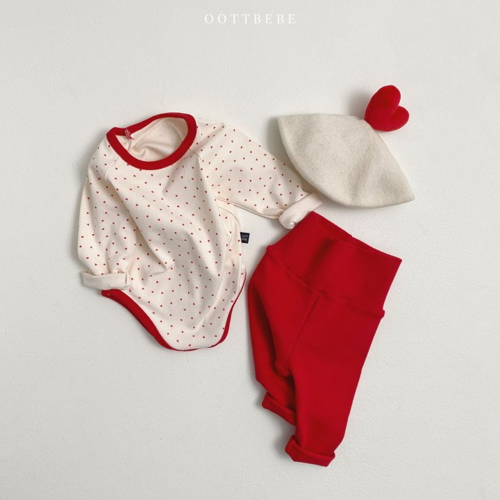 Oott Bebe - Korean Baby Fashion - #onlinebabyboutique - Mini Heart Suit Set (Suit + leggings) - 3