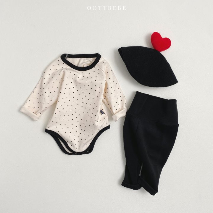 Oott Bebe - Korean Baby Fashion - #onlinebabyboutique - Mini Heart Suit Set (Suit + leggings) - 4