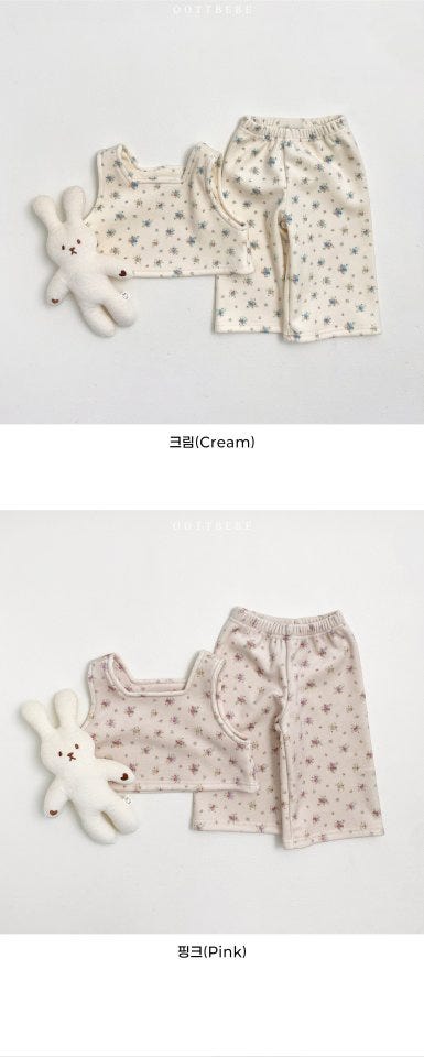 Oott Bebe - Korean Children Fashion - #Kfashion4kids - Winter Flower Top Bottom Set - 12